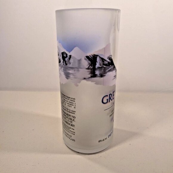 Grey Goose Vodka Tumbler Glass Upcycled from bottle 7" inch FROSTED GLASS - Picture 6 of 7